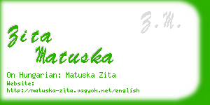 zita matuska business card